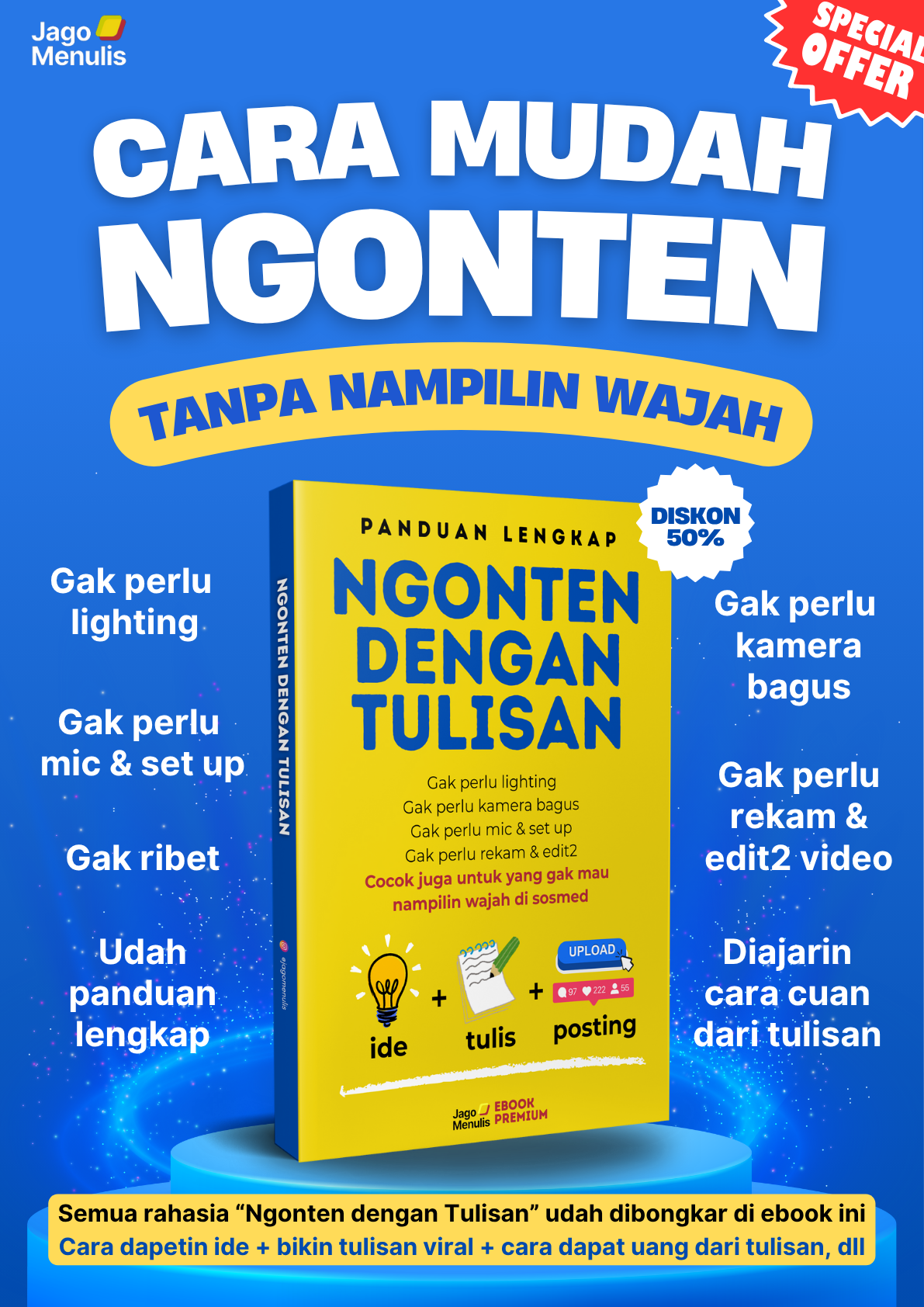 Ebook Ngonten dengan Tulisan Sampul